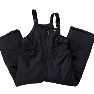 Carters Girls Black Ski Bibs Medium 5/6 Snow Pants Adjustable Straps Heart Logo